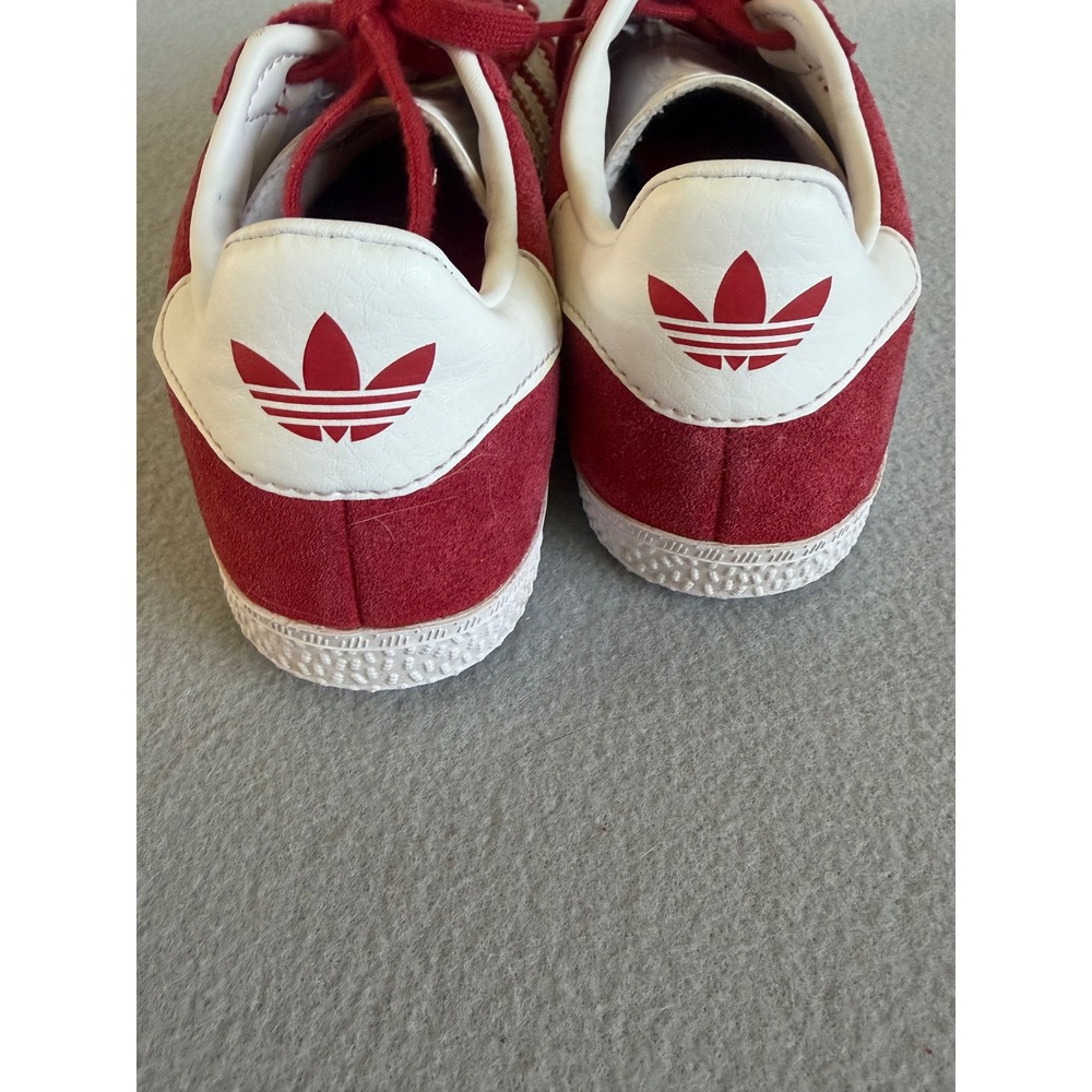 Adidas Gazelle Kids Sneakers Red Suede White Stripes size 13 toddler - Picture 5 of 7